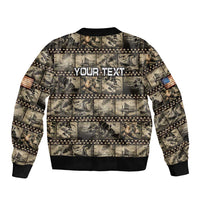 Pearl Harbor Remembrance Day Personalized Sleeve Zip Bomber Jacket Memories of December 7 with Red Poppy Lei - Polynesian Pride