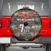Pearl Harbor Remembrance Day Spare Tire Cover Memories of December 7 with Red Poppy Lei - Polynesian Pride