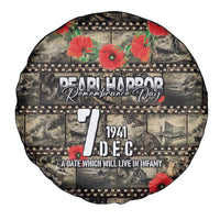 Pearl Harbor Remembrance Day Spare Tire Cover Memories of December 7 with Red Poppy Lei - Polynesian Pride