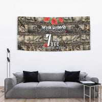 Pearl Harbor Remembrance Day Tapestry Memories of December 7 with Red Poppy Lei - Polynesian Pride