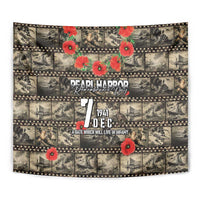 Pearl Harbor Remembrance Day Tapestry Memories of December 7 with Red Poppy Lei - Polynesian Pride