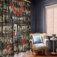 Pearl Harbor Remembrance Day Window Curtain Memories of December 7 with Red Poppy Lei LT03 - Polynesian Pride