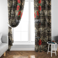 Pearl Harbor Remembrance Day Window Curtain Memories of December 7 with Red Poppy Lei LT03 - Polynesian Pride