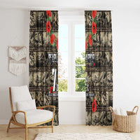 Pearl Harbor Remembrance Day Window Curtain Memories of December 7 with Red Poppy Lei LT03 - Polynesian Pride