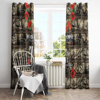 Pearl Harbor Remembrance Day Window Curtain Memories of December 7 with Red Poppy Lei LT03 - Polynesian Pride