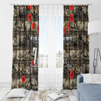 Pearl Harbor Remembrance Day Window Curtain Memories of December 7 with Red Poppy Lei LT03 - Polynesian Pride