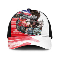 Pearl Harbor Remembrance Day Baseball Net Cap Lest We Forget-The Bald Eagle Remembers LT03 One Size Black White - Polynesian Pride