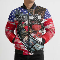 Pearl Harbor Remembrance Day Personalized Bomber Puffer Jacket Lest We Forget - The Bald Eagle Remembers LT03 - Polynesian Pride