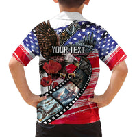 Pearl Harbor Remembrance Day Personalized Family Matching Off The Shoulder Long Sleeve Dress and Hawaiian Shirt Lest We Forget - The Bald Eagle Remembers - Polynesian Pride