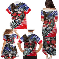 Pearl Harbor Remembrance Day Personalized Family Matching Puletasi and Hawaiian Shirt Lest We Forget - The Bald Eagle Remembers LT03 - Polynesian Pride