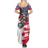 Pearl Harbor Remembrance Day Personalized Family Matching Summer Maxi Dress and Hawaiian Shirt Lest We Forget - The Bald Eagle Remembers - Polynesian Pride