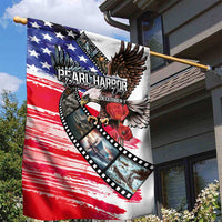 Pearl Harbor Remembrance Day Garden Flag Lest We Forget - The Bald Eagle Remembers - Polynesian Pride