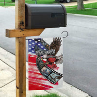Pearl Harbor Remembrance Day Garden Flag Lest We Forget - The Bald Eagle Remembers - Polynesian Pride