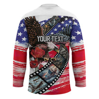 Pearl Harbor Remembrance Day Personalized Hockey Jersey Lest We Forget - The Bald Eagle Remembers LT03 - Polynesian Pride