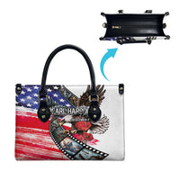 Pearl Harbor Remembrance Day Leather Bag Lest We Forget - The Bald Eagle Remembers - Polynesian Pride