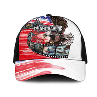 Pearl Harbor Remembrance Day Mesh Trucker Cap Lest We Forget-The Bald Eagle Remembers LT03 One Size Black White - Polynesian Pride