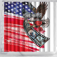 Pearl Harbor Remembrance Day Shower Curtain Lest We Forget - The Bald Eagle Remembers - Polynesian Pride