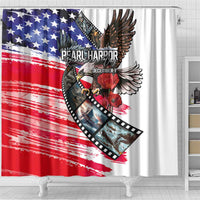 Pearl Harbor Remembrance Day Shower Curtain Lest We Forget - The Bald Eagle Remembers - Polynesian Pride