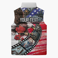 Pearl Harbor Remembrance Day Personalized Sleeveless Puffer Jacket Lest We Forget - The Bald Eagle Remembers LT03 - Polynesian Pride