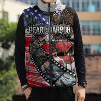 Pearl Harbor Remembrance Day Personalized Sleeveless Puffer Jacket Lest We Forget - The Bald Eagle Remembers LT03 - Polynesian Pride