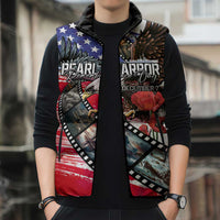 Pearl Harbor Remembrance Day Personalized Sleeveless Puffer Jacket Lest We Forget - The Bald Eagle Remembers LT03 - Polynesian Pride