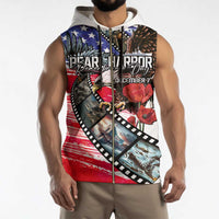 Pearl Harbor Remembrance Day Personalized Sleeveless Zip Hoodie Lest We Forget - The Bald Eagle Remembers - Polynesian Pride