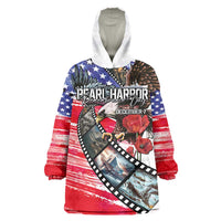 Pearl Harbor Remembrance Day Personalized Wearable Blanket Hoodie Lest We Forget - The Bald Eagle Remembers LT03 One Size White - Polynesian Pride