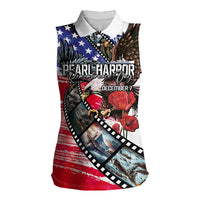 Pearl Harbor Remembrance Day Personalized Women Sleeveless Polo Shirt Lest We Forget - The Bald Eagle Remembers LT03 Female White - Polynesian Pride