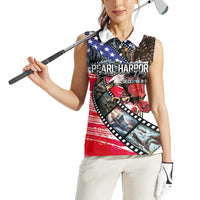 Pearl Harbor Remembrance Day Personalized Women Sleeveless Polo Shirt Lest We Forget - The Bald Eagle Remembers LT03 - Polynesian Pride