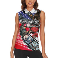 Pearl Harbor Remembrance Day Personalized Women Sleeveless Polo Shirt Lest We Forget - The Bald Eagle Remembers LT03 - Polynesian Pride