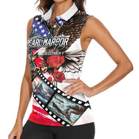 Pearl Harbor Remembrance Day Personalized Women Sleeveless Polo Shirt Lest We Forget - The Bald Eagle Remembers LT03 - Polynesian Pride
