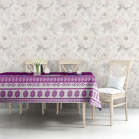 Personalised Palau Christmas Tablecloth Snowman Hugs Palau Coat of Arms Maori Pattern Pink Style LT03 - Polynesian Pride