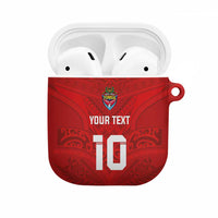 Custom Mate Ma'a Tonga Rugby AirPods Case Ngatu Tribal Motifs Sporty Style LT03 Red - Polynesian Pride