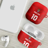 Custom Mate Ma'a Tonga Rugby AirPods Case Ngatu Tribal Motifs Sporty Style LT03 - Polynesian Pride
