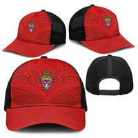 Mate Ma'a Tonga Rugby Baseball Net Cap Ngatu Tribal Motifs Sporty Style - Polynesian Pride