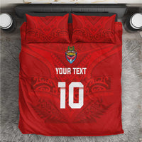 Custom Mate Ma'a Tonga Rugby Bedding Set Ngatu Tribal Motifs Sporty Style - Polynesian Pride
