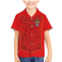 Custom Mate Ma'a Tonga Rugby Family Matching Mermaid Dress and Hawaiian Shirt Ngatu Tribal Motifs Sporty Style - Polynesian Pride