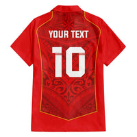 Custom Mate Ma'a Tonga Rugby Family Matching Puletasi and Hawaiian Shirt Ngatu Tribal Motifs Sporty Style - Polynesian Pride