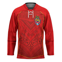 Custom Mate Ma'a Tonga Rugby Hockey Jersey Ngatu Tribal Motifs Sporty Style LT03 Unisex Red - Polynesian Pride