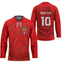 Custom Mate Ma'a Tonga Rugby Hockey Jersey Ngatu Tribal Motifs Sporty Style LT03 - Polynesian Pride