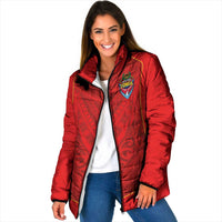 Custom Mate Ma'a Tonga Rugby Padded Jacket Ngatu Tribal Motifs Sporty Style - Polynesian Pride