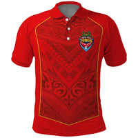 Custom Mate Ma'a Tonga Rugby Polo Shirt Ngatu Tribal Motifs Sporty Style - Polynesian Pride