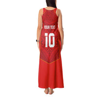 Custom Mate Ma'a Tonga Rugby Tank Maxi Dress Ngatu Tribal Motifs Sporty Style - Polynesian Pride