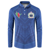 Custom Samoa Rugby Button Sweatshirt Tatau Tribal Motifs Sporty Style - Polynesian Pride
