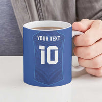 Custom Samoa Rugby Ceramic Mug Tatau Tribal Motifs Sporty Style - Polynesian Pride