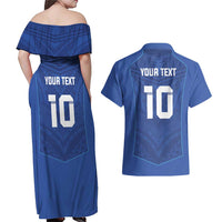 Custom Samoa Rugby Couples Matching Off Shoulder Maxi Dress and Hawaiian Shirt Tatau Tribal Motifs Sporty Style - Polynesian Pride