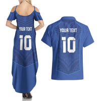 Custom Samoa Rugby Couples Matching Summer Maxi Dress and Hawaiian Shirt Tatau Tribal Motifs Sporty Style - Polynesian Pride