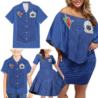 Custom Samoa Rugby Family Matching Off Shoulder Short Dress and Hawaiian Shirt Tatau Tribal Motifs Sporty Style - Polynesian Pride