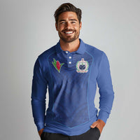 Custom Samoa Rugby Long Sleeve Polo Shirt Tatau Tribal Motifs Sporty Style - Polynesian Pride
