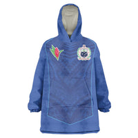 Custom Samoa Rugby Wearable Blanket Hoodie Tatau Tribal Motifs Sporty Style - Polynesian Pride